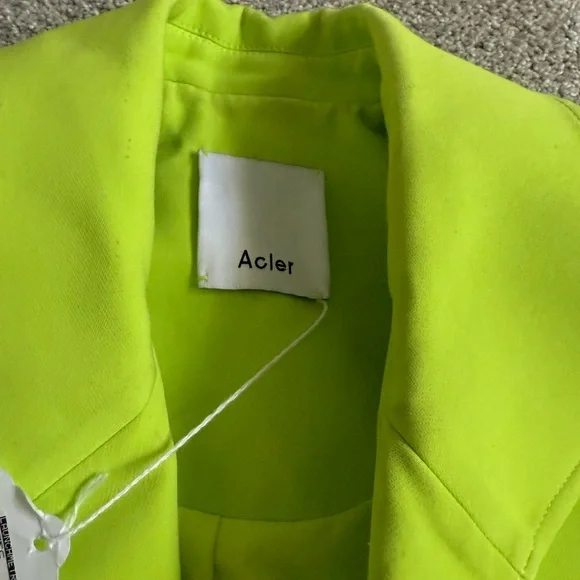 Acler HAMPSTEAD BLAZER DRESS structured neon green designer sz 4 new mrsp$550 - Picture 10 of 16